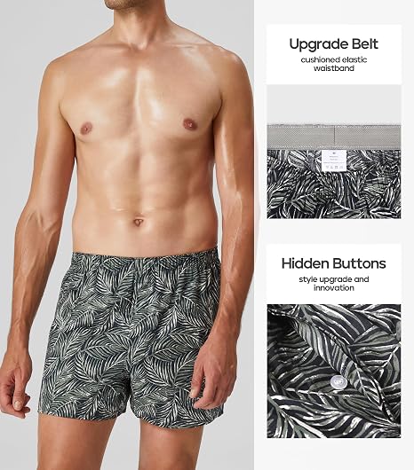 Natural Feelings Classic Boxers Shorts Cotton Woven Mens Underwear Boxers Pack