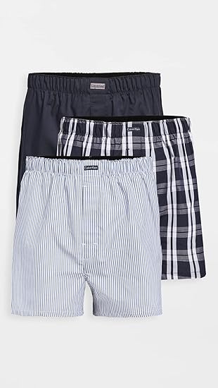 Calvin Klein Men's Underwear Cotton Classics 3-pack Woven Boxer