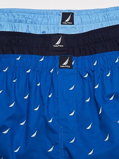 Nautica Men's Classic Cotton 3-Pack Woven Boxers