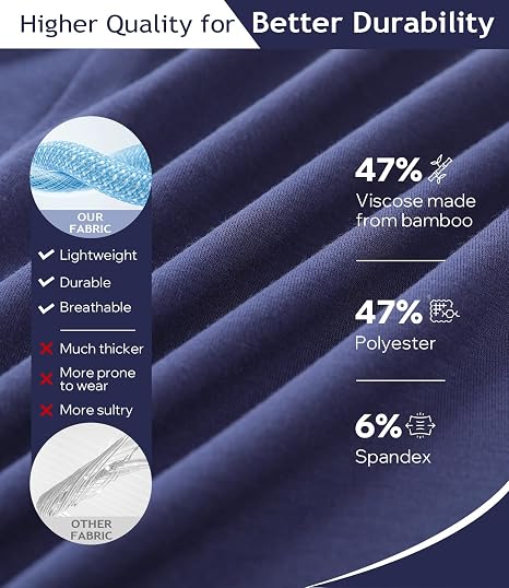 BAMBOO COOL Mens Underwear Boxers Moisture-wicking and Cool Men's Boxer Shorts Loose Fit Super Soft 4 Pack