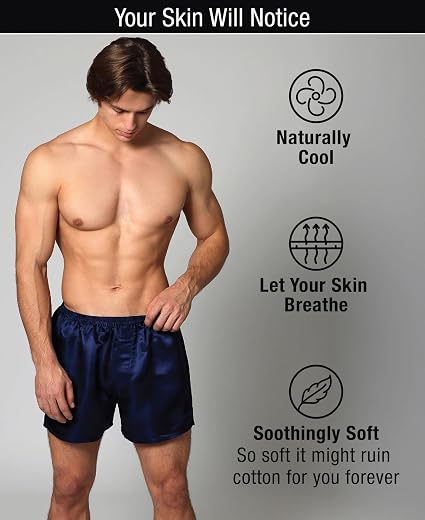 Tara Sartoria Luxury Artisan Silk Boxers for Men, 27 Momme Mulberry Silk, Machine Washable, XS-4XL, Gift For Him
