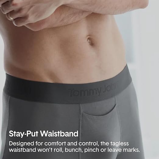 Tommy John Men’s Trunk 4” Underwear - Hammock Pouch for Enhanced Support - Second Skin Fabric for Barely-there Comfort