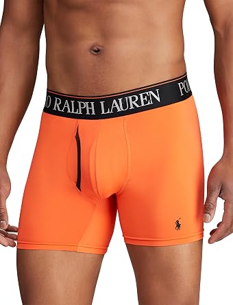 POLO RALPH LAUREN Men's Underwear Boxer Briefs Pack, 3-Pack, 4D Flex Cooling Microfiber Underwear, Wicking Boxer Briefs