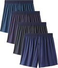 BAMBOO COOL Mens Underwear Boxers Moisture-wicking and Cool Men's Boxer Shorts Loose Fit Super Soft 4 Pack