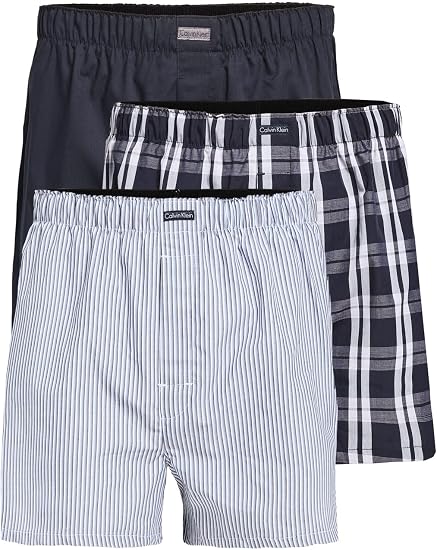 Calvin Klein Men's Underwear Cotton Classics 3-pack Woven Boxer